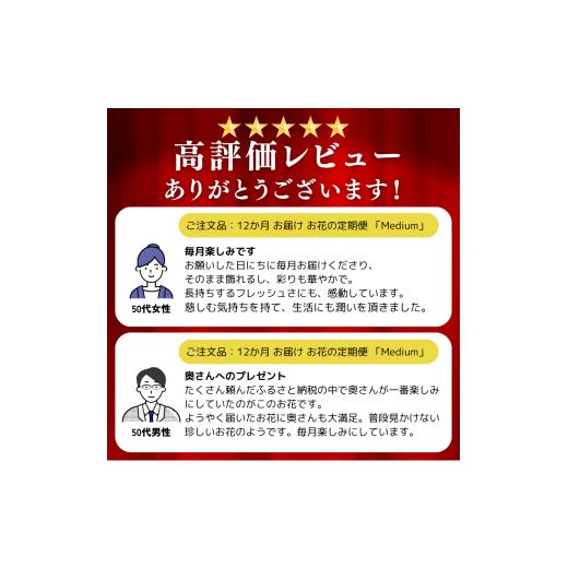 ふるさと納税 雑貨・日用品 花 東京都 調布市 お楽しみ 3か月 お届け お花の定期便 「Medium」 | ブーケ タイプ 本数7-10本 高さ20-22cm お花 flower フラワー…の画像