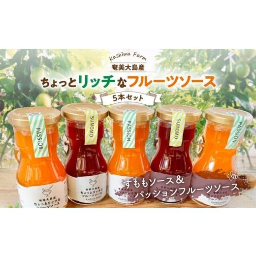 ふるさと納税 缶詰・瓶詰 ソース 鹿児島県 奄美市 奄美大島産 ちょっとリッチなフルーツソース 5本セット(すもも&パッションフルーツ)