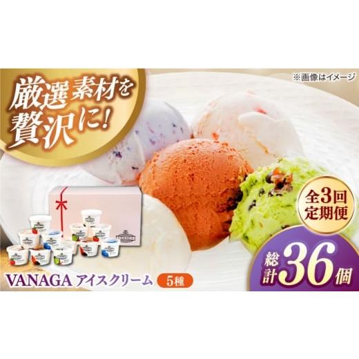 ふるさと納税 菓子 アイス 島根県 雲南市 全3回定期便 ご褒美アイスにぴったり VANAGA 5種類のアイスクリーム12個入り 島根県雲南市/木次乳業有限会社 AIBH0…