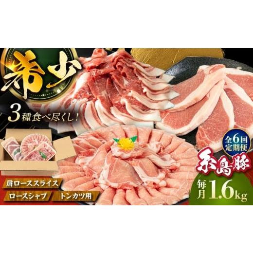 ふるさと納税 豚肉 ロース 福岡県 糸島市 全6回定期便 糸島豚 バラエティ セット(とんかつ、肩ロース、しゃぶしゃぶ) 1.6kg 糸島市 / トラヤミートセンター …