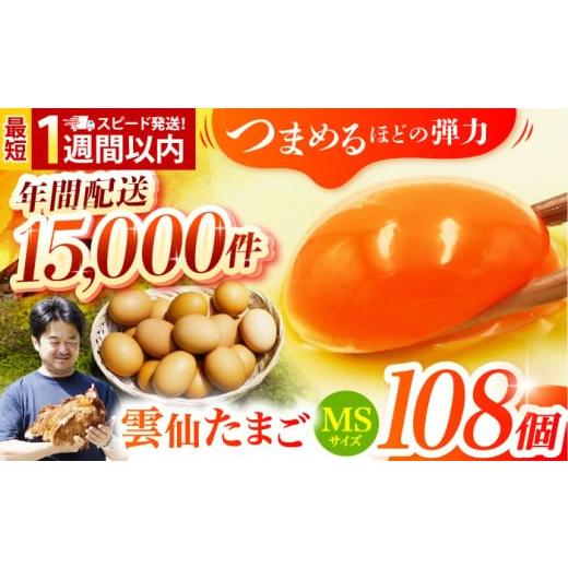 ふるさと納税 卵(鶏、烏骨鶏等) 長崎県 - 冷蔵配送 卵 スピード発送 雲仙たまご MSサイズ108個(100個+割れ補償8個入り) 長崎県/塚ちゃん雲仙たまご村 42A…