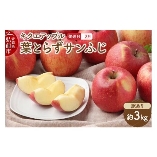 ふるさと納税 りんご 青森県 弘前市 寄附金額見直しました 26年2月発送 りんご 葉取らずサンふじ 訳あり 約3kg キタエアップル 26年2月発送 11,000円