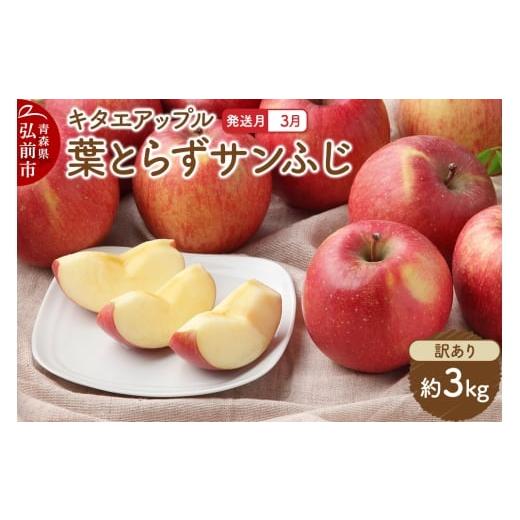 ふるさと納税 りんご 青森県 弘前市 26年3月クール便発送 りんご 葉取らずサンふじ 訳あり 約3kg キタエアップル