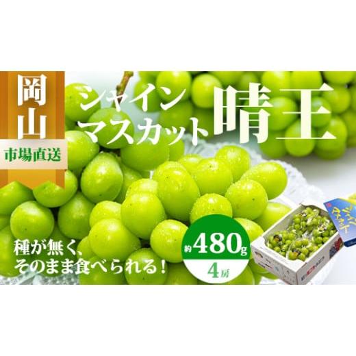 ふるさと納税 ぶどう マスカット 岡山県 和気町 XX-3 令和8年発送・先行予約 岡山県産 シャインマスカット(1房480g以上・約2kg・晴王)4房