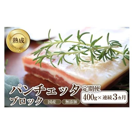 ふるさと納税 豚肉 バラ 京都府 京丹後市 定期便 毎月×3回 パンチェッタブロック(豚バラ肉の塩漬け)約200g×2袋 豚バラブロック ブロック肉 塊肉 豚肉 ブ…