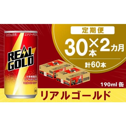 ふるさと納税 炭酸飲料 佐賀県 基山町 2か月定期便 リアルゴールド 190ml缶×30本(1ケース) コカコーラ エナジードリンク ローヤルゼリー お手軽 高麗人参エ…