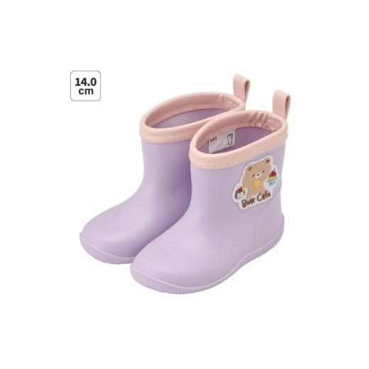 ふるさと納税 ファッション 靴 奈良県 奈良市 ワッペン 付き レインブーツ 14cm 長靴 キッズ 子供 おしゃれ かわいい スケーター skater Bear Cafe クマ くま …