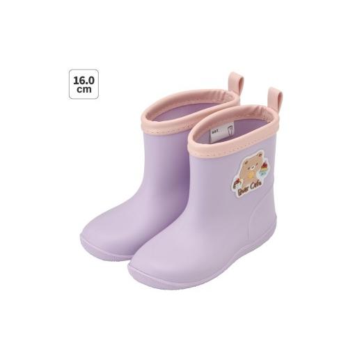 ふるさと納税 ファッション 靴 奈良県 奈良市 ワッペン 付き レインブーツ 16cm 長靴 キッズ 子供 おしゃれ かわいい スケーター skater Bear Cafe クマ くま …