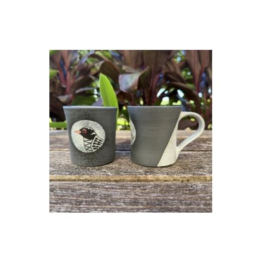 ふるさと納税 雑貨・日用品 グラス 沖縄県 国頭村 やちむん 焼物 ヤンバルクイナ マグカップ(中サイズ・2個セット) 1679943