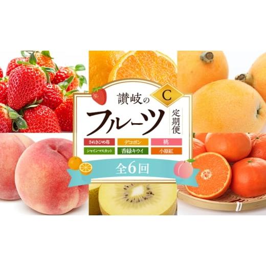 ふるさと納税 果物類 香川県 東かがわ市   讃岐のフルーツ6回定期便 C さぬきひめ苺 デコポン 桃 シャインマスカット 香緑キウイ 小原紅(さぬき紅…