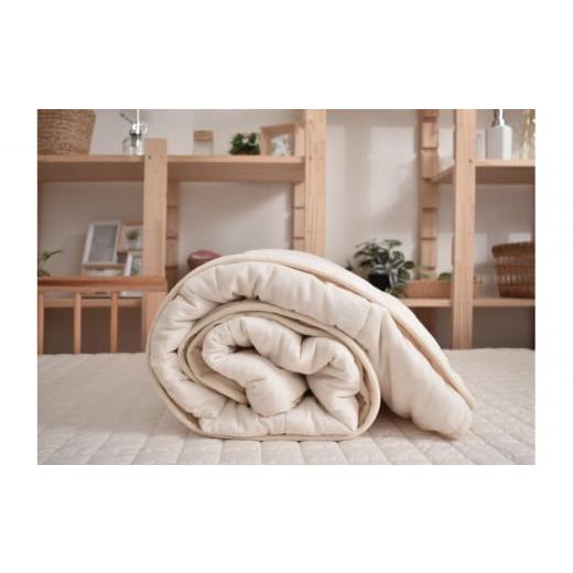 ふるさと納税 タオル・寝具 タオルケット 愛知県 名古屋市 綿入りガーゼキルトケット　シングル（ナチュラル・アイボリー） | Fabric Plus ファブリックプラス…