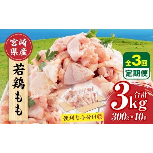 ふるさと納税 鶏肉 モモ 宮崎県 宮崎市 隔月発送 3回定期便 宮崎県産 若鶏もも肉 300g×10P 計3kg_M241-T001-3-2 3回定期便