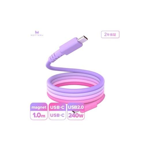 ふるさと納税 電化製品 神奈川県 海老名市 MOTTERU(モッテル) マグネットケーブル グラデーション PD240W対応 USB-C to USB-C 1m 磁力でまとまる 急速充電 デ…
