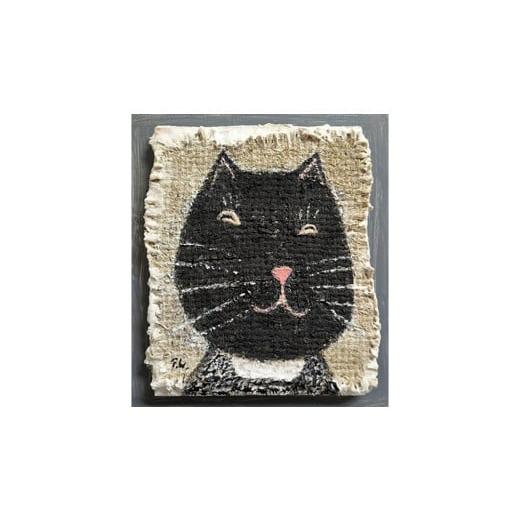 ふるさと納税 雑貨・日用品 絵画 茨城県 つくばみらい市 限定 1点 ねこ・クロちゃん