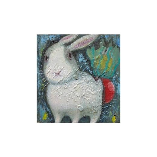 ふるさと納税 雑貨・日用品 絵画 茨城県 つくばみらい市 限定 1点 うさぎ・赤カブ