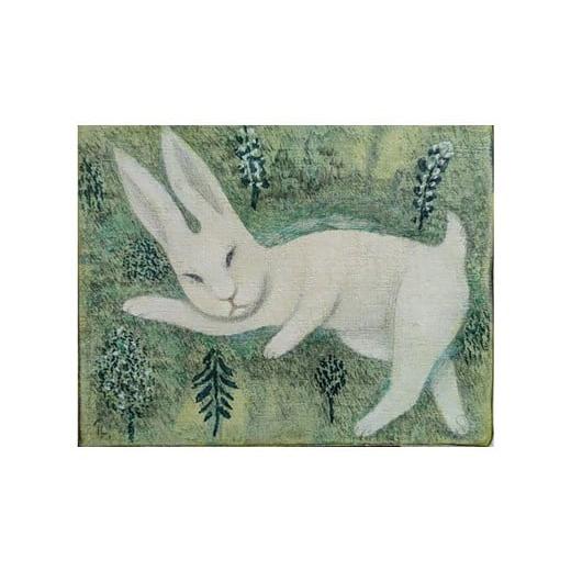 ふるさと納税 雑貨・日用品 絵画 茨城県 つくばみらい市 限定 1点 うさぎ・草の褥