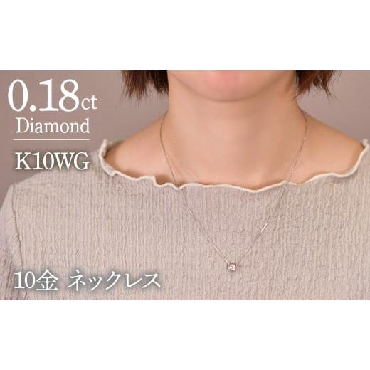 ふるさと納税 アクセサリー ネックレス 山梨県 笛吹市 0.18ct 10金 ネックレス ホワイトゴールド 管理番号 RTJ-016 246-002-WG ホワイトゴールド
