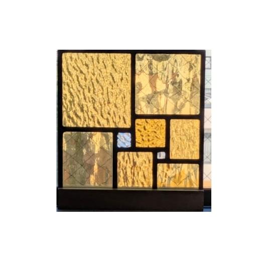 ふるさと納税 家具 埼玉県 戸田市 ステンドグラスのセミオーダーパネル(四角・イエロー) 1680267