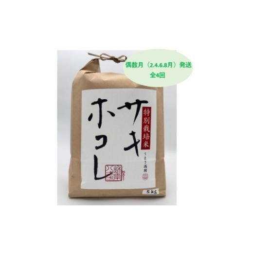 ふるさと納税 米 秋田県 大潟村 発送月固定定期便 偶数月発送 特別栽培米サキホコレ5kg全4回 4075609