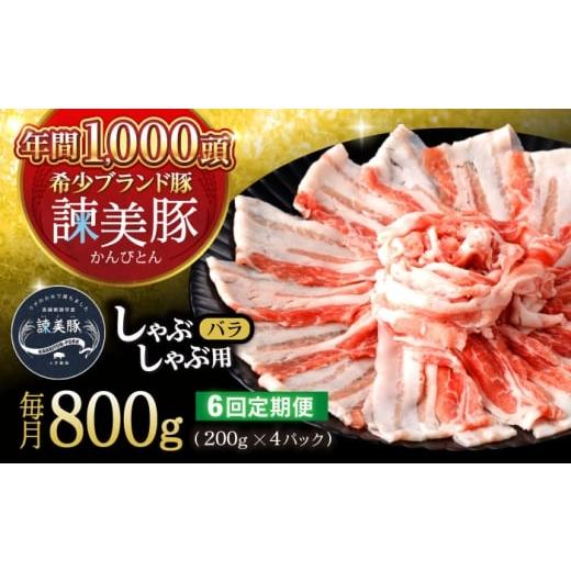 ふるさと納税 豚肉 バラ 長崎県 諫早市 6回定期便 諫美豚 バラ肉 しゃぶしゃぶ用 計4.8kg / 小分け 豚肉 ぶたにく バラ ばら 豚バラ しゃぶしゃぶ / 諫早市…