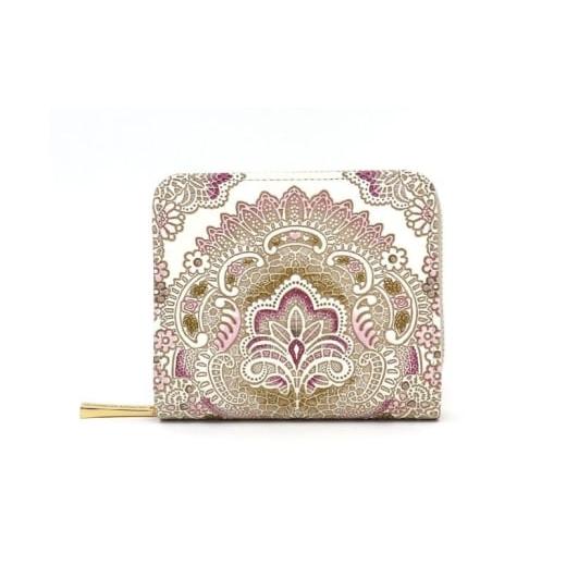 ふるさと納税 財布 東京都 墨田区 文庫屋大関 二つ折りファスナーミニ財布 アンティークレース ピオニー 皮革工芸品 財布 二つ折り 小物 お札 カード 小銭 コ…