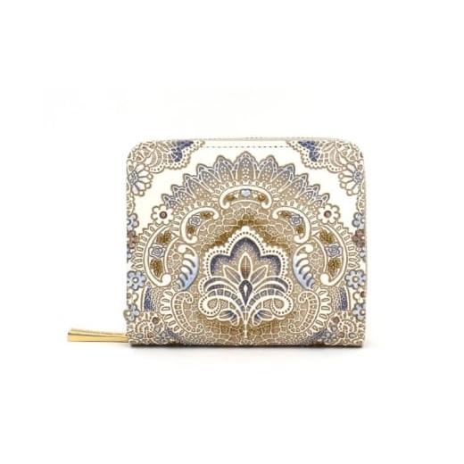 ふるさと納税 財布 東京都 墨田区 文庫屋大関 二つ折りファスナーミニ財布 アンティークレース ビオラ 皮革工芸品 財布 二つ折り 小物 お札 カード 小銭 コン…