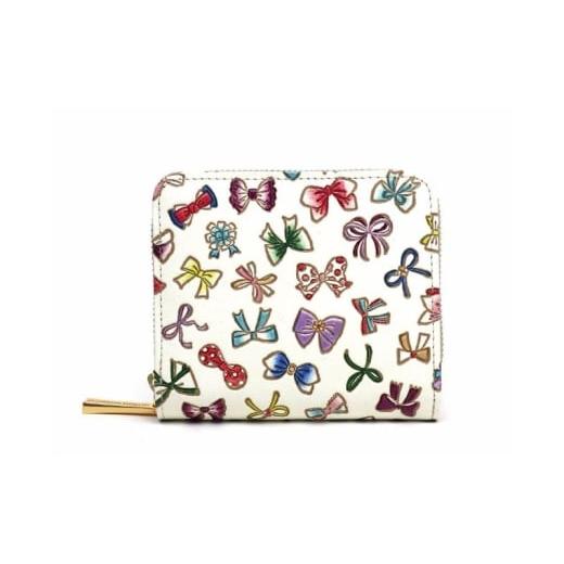 ふるさと納税 財布 東京都 墨田区 文庫屋大関 二つ折りファスナーミニ財布 プチリボン 皮革工芸品 財布 二つ折り 小物 お札 カード 小銭 コンパクト 牛革 手…