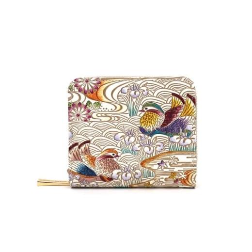 ふるさと納税 財布 東京都 墨田区 文庫屋大関 二つ折りファスナーミニ財布 おしどり 橙色 皮革工芸品 財布 二つ折り 小物 お札 カード 小銭 コンパクト 牛革 …