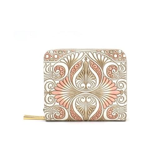 ふるさと納税 財布 東京都 墨田区 文庫屋大関 二つ折りファスナーミニ財布 ロカイユ ベビーピンク 皮革工芸品 財布 二つ折り 小物 お札 カード 小銭 コンパク…