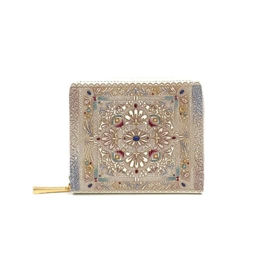 ふるさと納税 財布 東京都 墨田区 文庫屋大関 二つ折りファスナーミニ財布 夢幻のタピ 皮革工芸品 財布 二つ折り 小物 お札 カード 小銭 コンパクト 牛革 手…