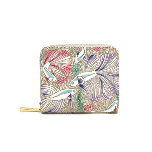 ふるさと納税 財布 東京都 墨田区 文庫屋大関 二つ折りファスナーミニ財布 ラビリンスフィッシュ パープル 皮革工芸品 財布 二つ折り 小物 お札 カード 小銭 …