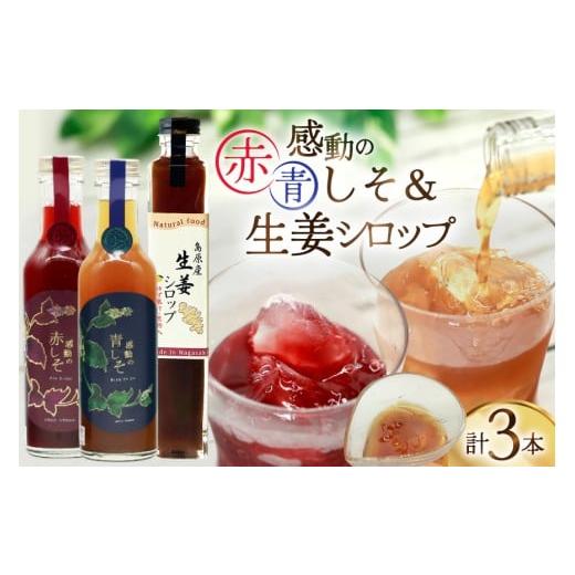 ふるさと納税 果汁飲料 やさい 長崎県 島原市 AJ310 感動の赤しそジュース 瓶 200ml 感動の青しそジュース 瓶 200ml 生姜シロップ 瓶 250ml 飲み比べセット し…