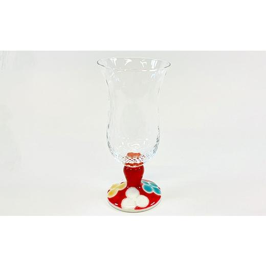 ふるさと納税 陶磁器・漆器・ガラス 石川県 加賀市 九谷和グラス 冷酒グラスクローバー（レッド） 工芸品 グラス コップ 食器 F6P-3151の画像