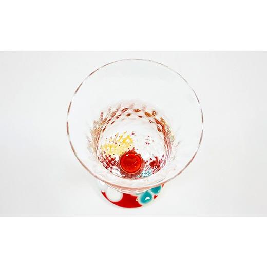 ふるさと納税 陶磁器・漆器・ガラス 石川県 加賀市 九谷和グラス 冷酒グラスクローバー（レッド） 工芸品 グラス コップ 食器 F6P-3151の画像