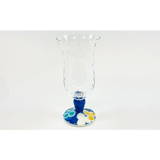 ふるさと納税 陶磁器・漆器・ガラス 石川県 加賀市 九谷和グラス 冷酒グラスクローバー（ブルー） 工芸品 グラス コップ 食器 F6P-3152の画像