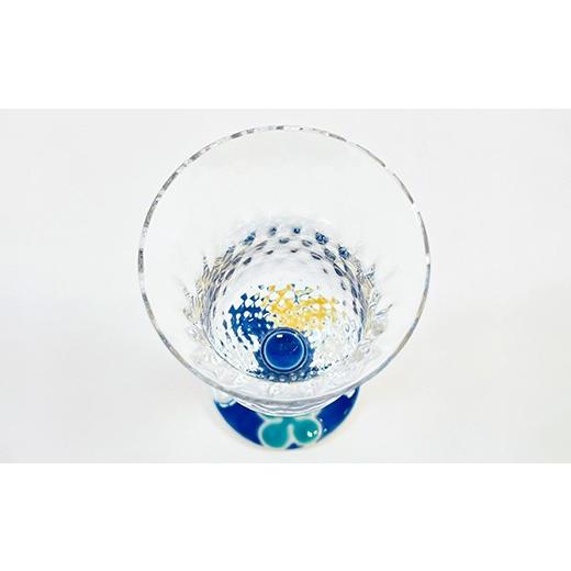 ふるさと納税 陶磁器・漆器・ガラス 石川県 加賀市 九谷和グラス 冷酒グラスクローバー（ブルー） 工芸品 グラス コップ 食器 F6P-3152の画像