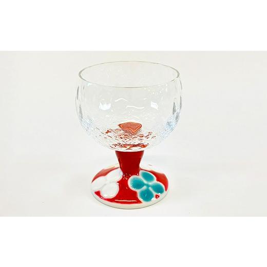 ふるさと納税 陶磁器・漆器・ガラス 石川県 加賀市 九谷和グラス 馬上グラスクローバー（レッド） F6P-3147の画像