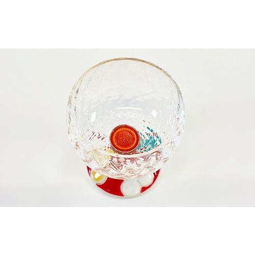 ふるさと納税 陶磁器・漆器・ガラス 石川県 加賀市 九谷和グラス 馬上グラスクローバー（レッド） F6P-3147の画像