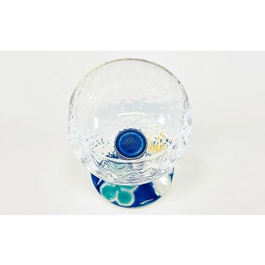 ふるさと納税 陶磁器・漆器・ガラス 石川県 加賀市 九谷和グラス 馬上グラスクローバー（ブルー） F6P-3148の画像