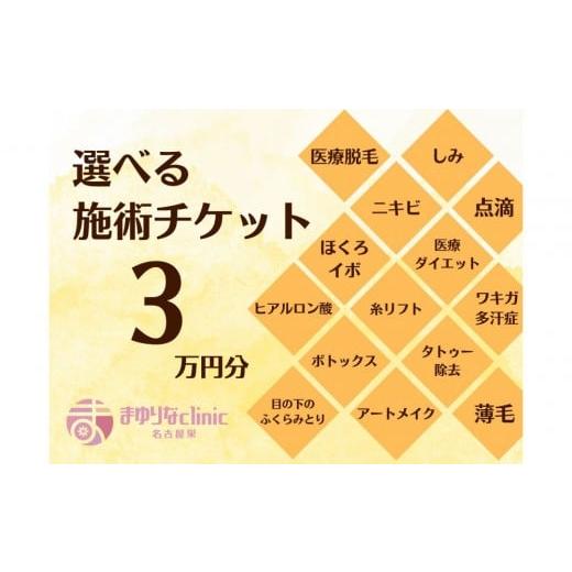 ふるさと納税 美容 愛知県 名古屋市 美容医療 脱毛・美肌 選べる 施術3万円分 組み合わせ自由 まゆりなclinic名古屋栄