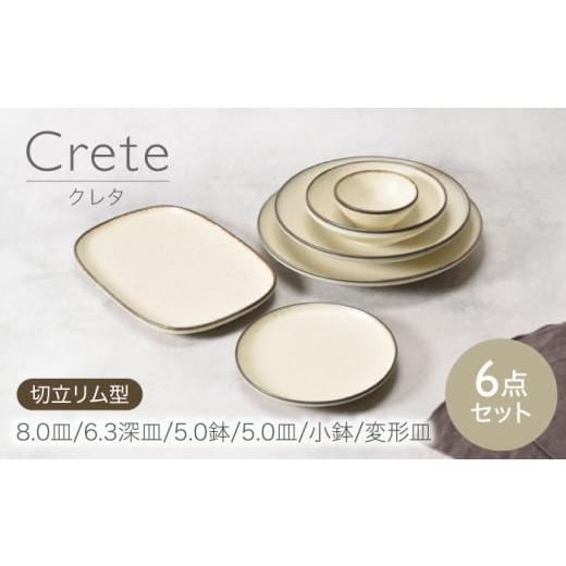 ふるさと納税 食器・グラス 皿 岐阜県 土岐市 美濃焼 クレタ 切立リム型 シリーズ各1点 合計6点セット カネ定製陶 プレート ボウル セット