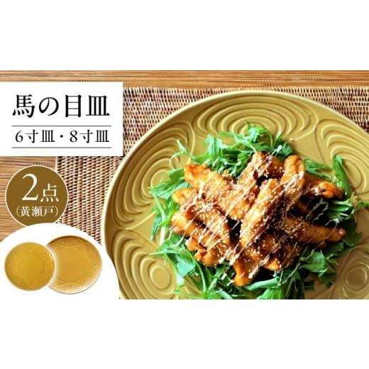 ふるさと納税 食器・グラス 大皿 愛知県 瀬戸市 瀬戸焼 馬の目皿 2点セット (黄瀬戸) 6寸皿・8寸皿 エム・エム・ヨシハシ / 食器 プレート 和食器 / 瀬戸市…