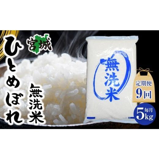 ふるさと納税 米 ひとめぼれ 宮城県 角田市 9回定期便 宮城県産ひとめぼれ 無洗米 5kg×1袋