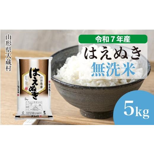 ふるさと納税 無洗米 山形県 大蔵村 令和7年産米 はえぬき 無洗米 5kg (5kg×1袋) 配送時期選べます