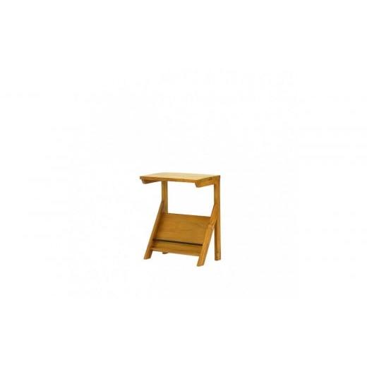 ふるさと納税 家具 テーブル 東京都 中野区 サイドテーブル 幅40.4cm 奥行き25.2cm 高さ50cm チーク無垢材