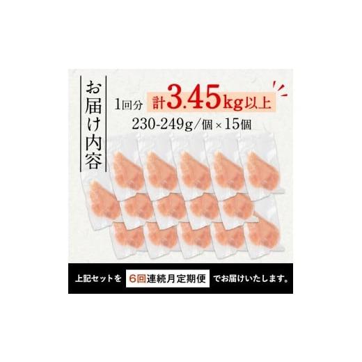 ふるさと納税 鶏肉 ムネ 鹿児島県 出水市 i1194-B 定期便・計6回(連続) 《訳あり・不揃い》いずみどり むね肉 小分け(計3.45kg以上×全6回・計20.7kg以上) ム…の画像