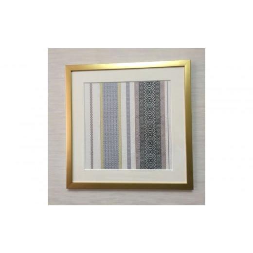 ふるさと納税 織物・繊維品 福岡県 福岡市 博多織額装 横45cm×縦45cm 白地 五色献上華籠柄
