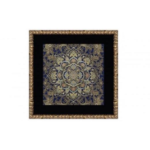 ふるさと納税 織物・繊維品 福岡県 福岡市 博多織額装 横45cm×縦45cm 黒地 五色献上華籠柄