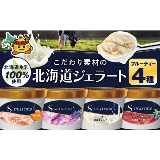 ふるさと納税 アイス・ヨーグルト ジェラート 北海道 岩見沢市 STELLA CIELO 北海道ジェラート4個 フルーティー | 北海道ミルク 北海道赤肉メロン 北海道ハス…