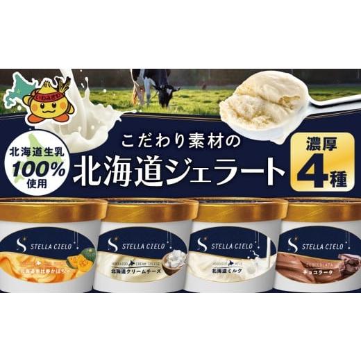 ふるさと納税 アイス・ヨーグルト ジェラート 北海道 岩見沢市 STELLA CIELO 北海道ジェラート4個 濃厚 | 北海道ミルク チョコラータ 北海道クリームチーズ 北…